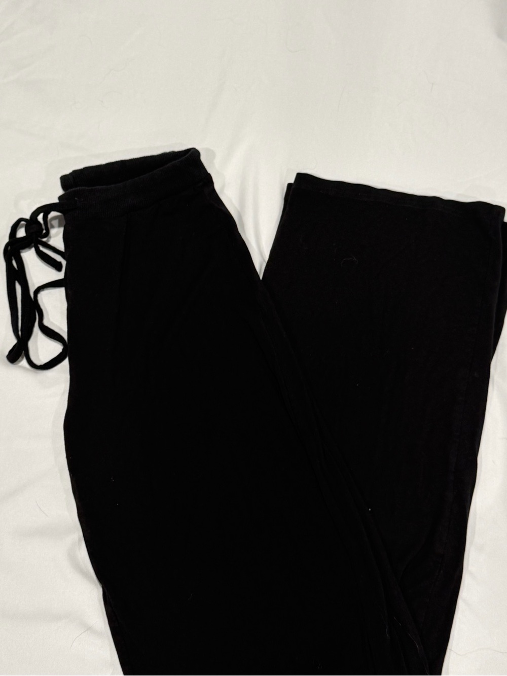 Black Lounge Wide-Leg Drawstring Pants